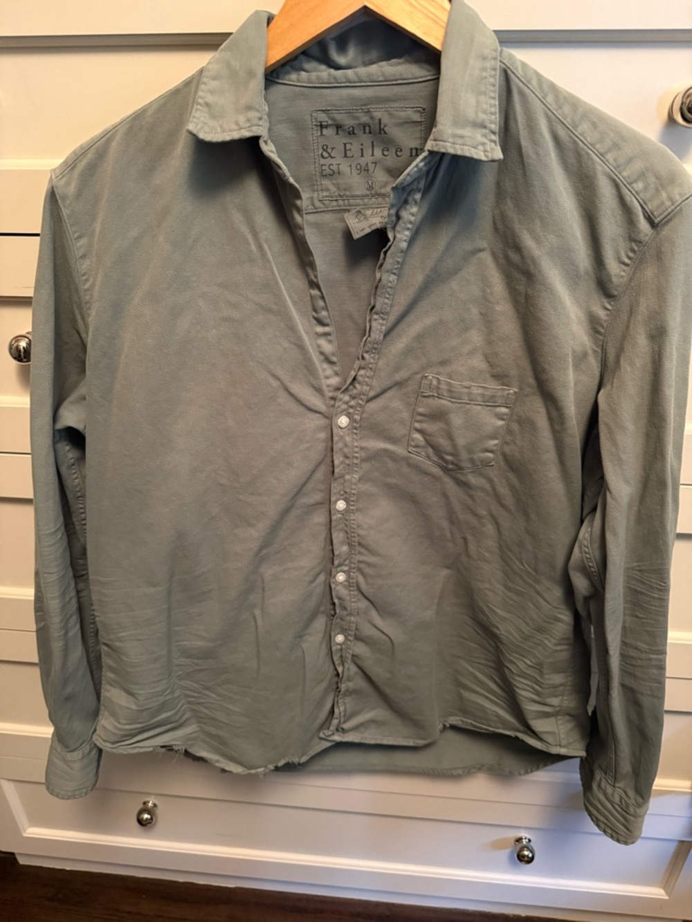 Frank & Eileen Women’s Sage Green Eileen Long-Sleeve Denim Shirt